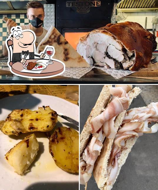 Prenditi i un pasto a base di carne a Testone