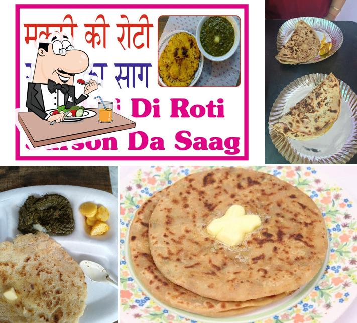 Food at Ghar Di Rasoi (Home Made Food) Tea Point Amritsar ( Lassi, special Paneer Parantha,Aaloo Parantha,Makki Roti saron da Saag)