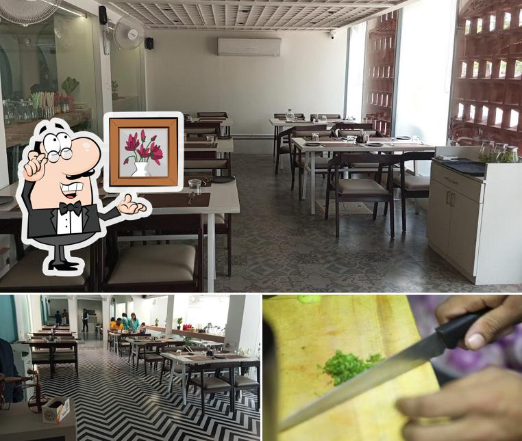 The photo of interior and food at AANGAN RESTRO