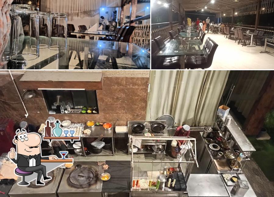 The interior of Hotel Saffron Pure Veg