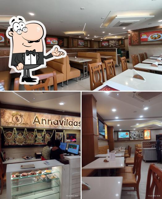 The interior of Manoj Bhavan Veg Restaurant