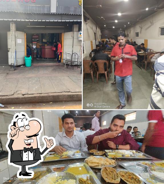 The image of interior and food at Hotel Rajbhog