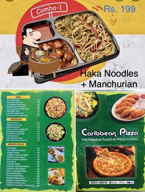 Meals at Caribbean pizza Karnal