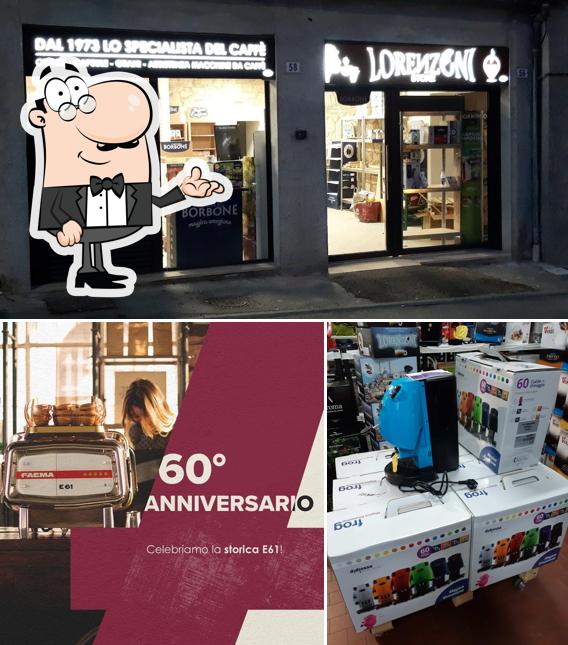Gli interni di Lorenzoni caffè store