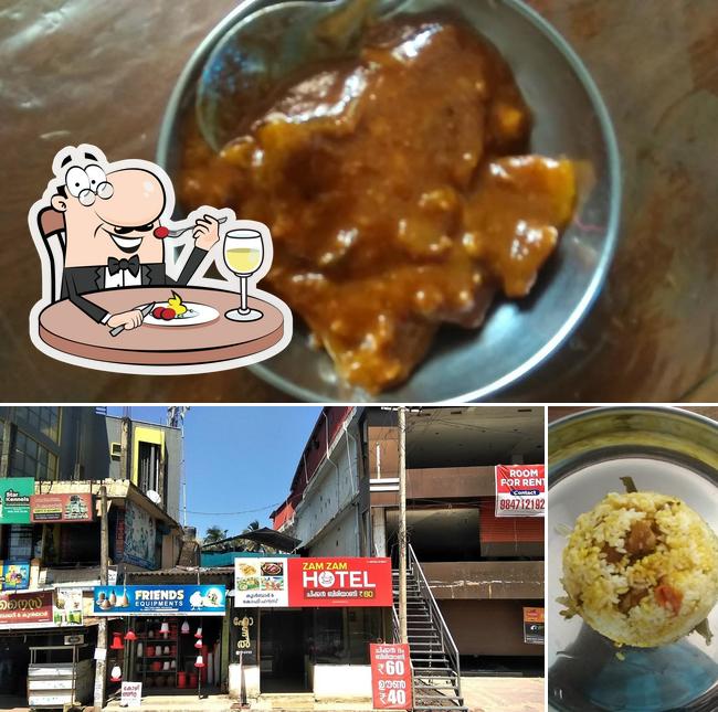The photo of food and exterior at HOTEL ZAM ZAM