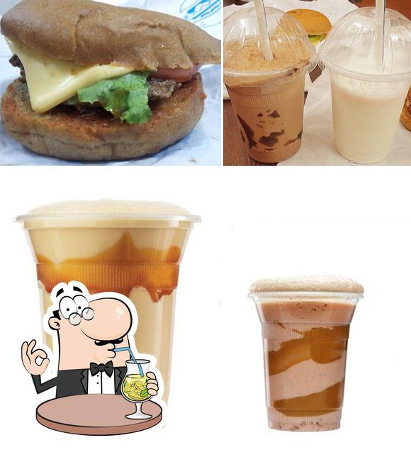 The picture of drink and food at Burgs
