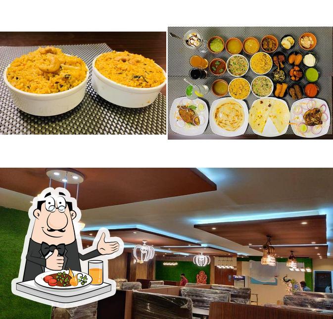 This is the image displaying food and interior at Kanchi Kitchen Kanchipuram