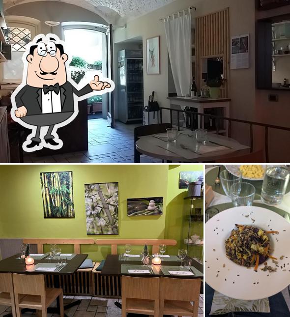 Dai un’occhiata alla foto che presenta la interni e bevanda di Cibo Ristorante Vegano