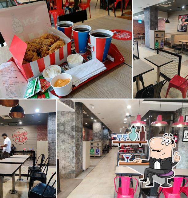 Take a seat at one of the tables at KFC