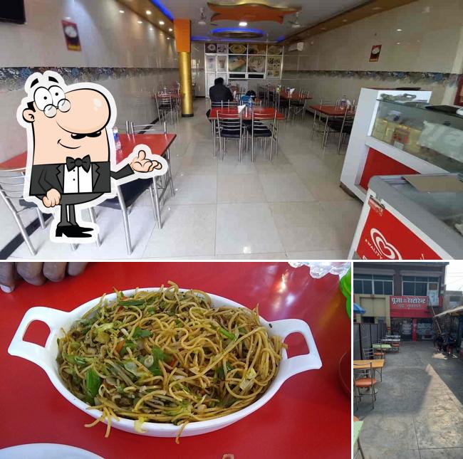 The photo of interior and food at POOJA DHABA FAMILY RESTAURANT