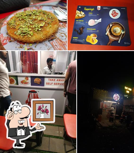 Among various things one can find interior and food at Kunafa Hub