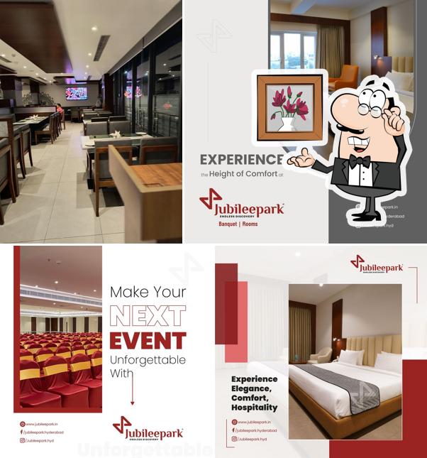 Take a seat at one of the tables at Navarasa Restaurant