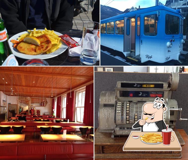 Assaggia un piatto di chips a Rigi Kulm