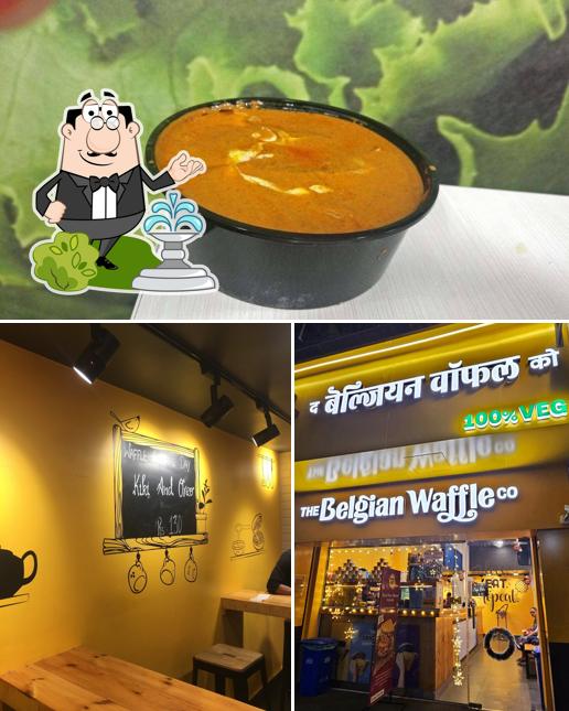 Among different things one can find exterior and food at The Belgian Waffle Co