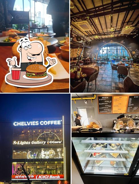 Get a burger at Chelvies Coffee Noida 104