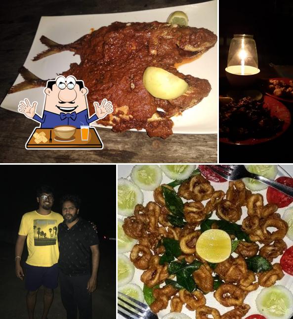 Food at Charlie's Den Seafood Beach Restaurant