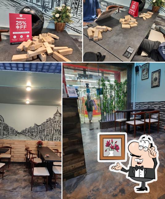 Take a seat at one of the tables at Crazy Coffee