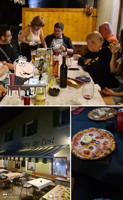Tra le diverse cose da Ristorante Pizzeria Zur Post si possono trovare la interni e cibo