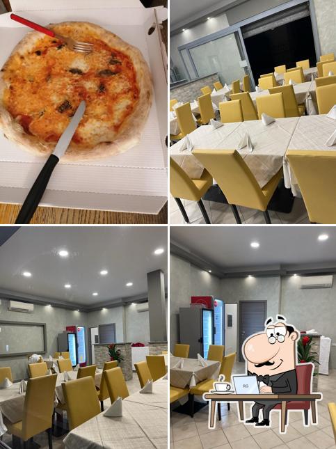 Questa è la foto che mostra la interni e cibo di Trattoria Pizzeria La voglia matta