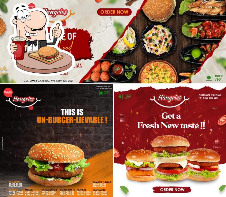Order a burger at Hangries Yamunanagar