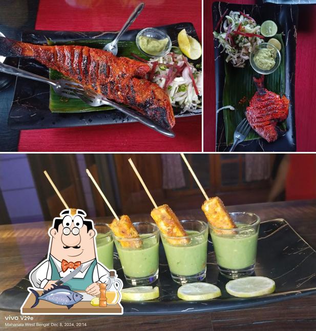 Grilled salmon at BAR B Q RESTAURANT CUM BAR