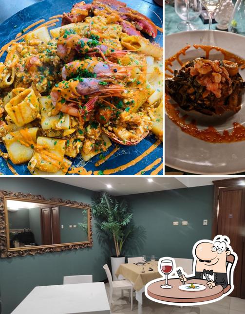 La cibo e interni del ristorante