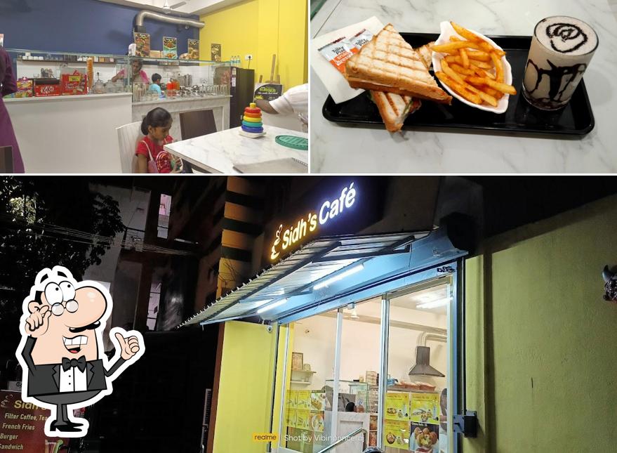 The restaurant's interior and food