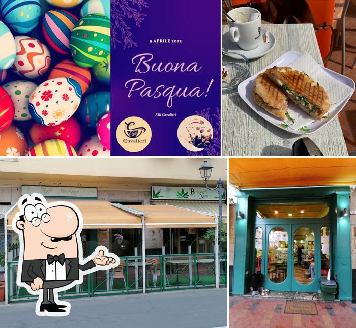 Tra le varie cose da Caffè Cavalieri si possono trovare la interni e cibo