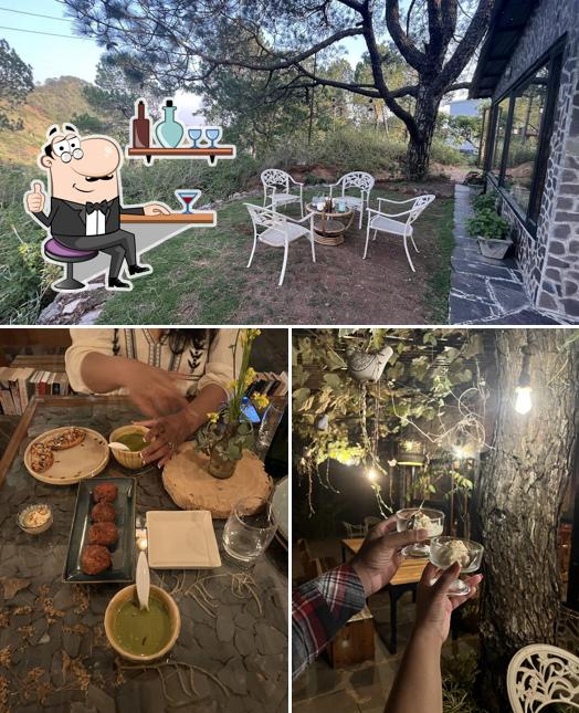 This is the image showing interior and food at Babs' Cafe In The Woods; by advance reservation only