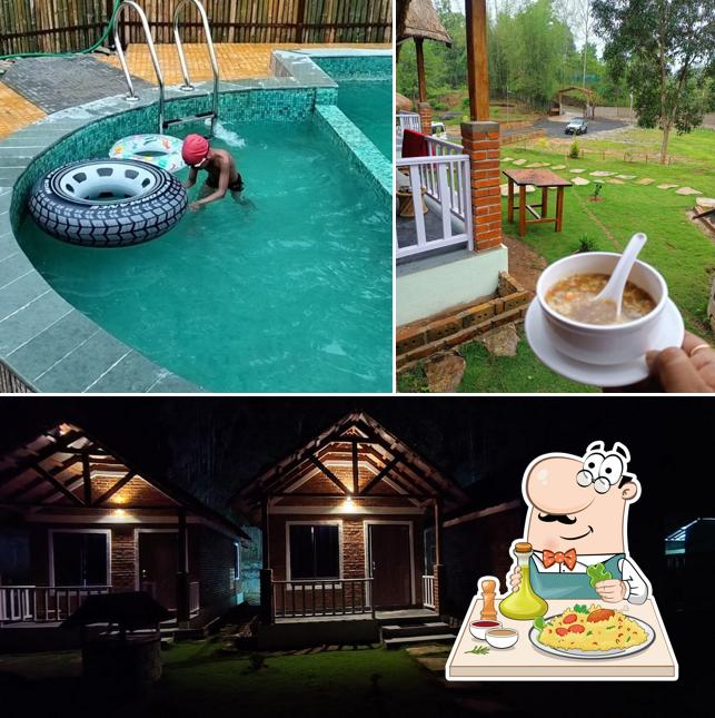 The image of food and exterior at Mukhan Resort