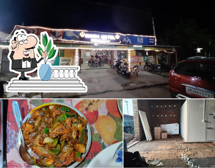 Check out the image showing exterior and food at Singh Hotel The family restaurant