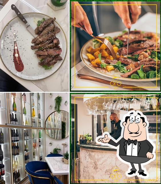 Questa è la foto che mostra la interni e cibo di Oro Bistró