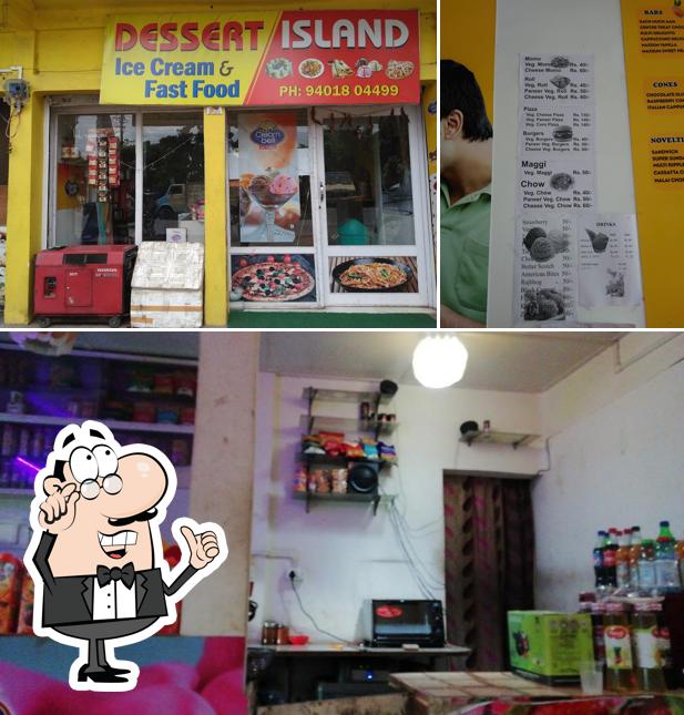 The interior of Dessert Island Ice Cream Parlour