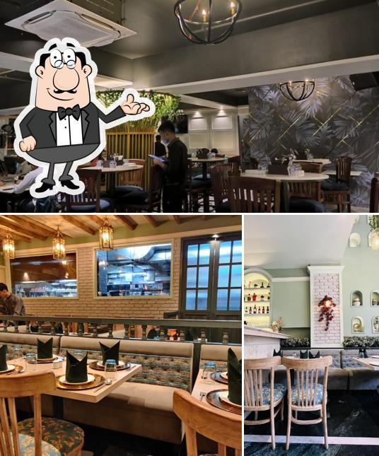 Take a seat at one of the tables at Sea Fire Salt