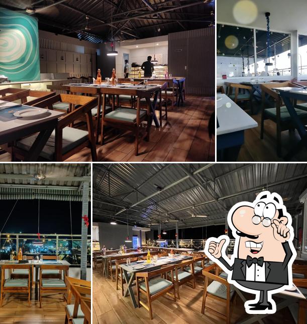 The interior of Seafood Delights Andaman Best Sea View Restaurant in Port Blair