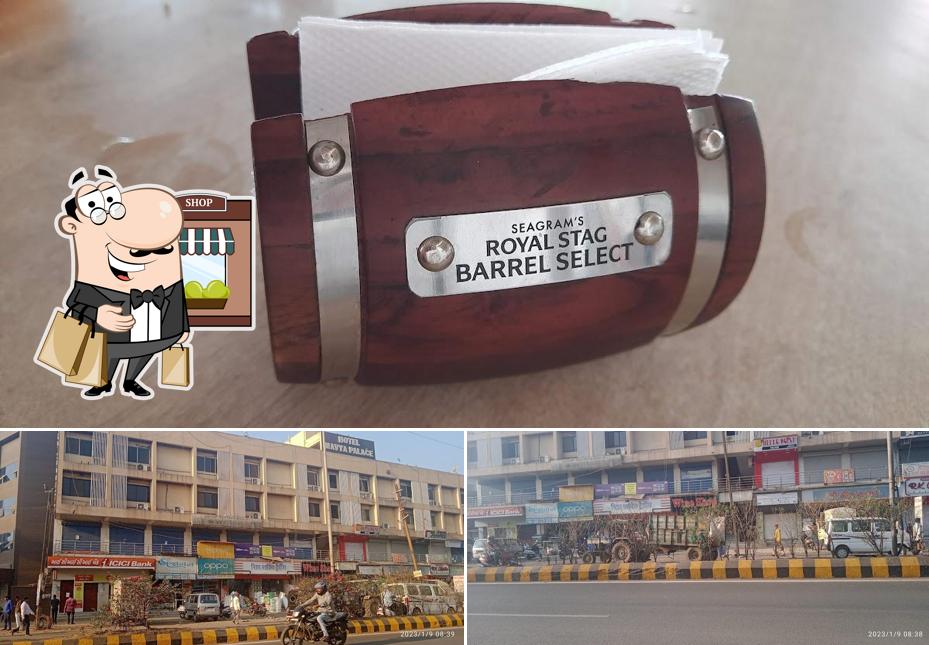 The image of exterior and food at Seema Restaurant & Bar