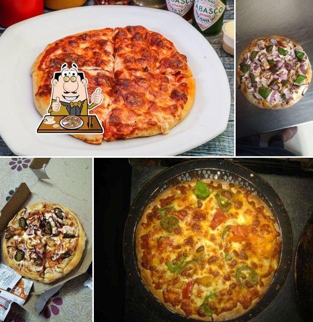 Get pizza at Doughmato