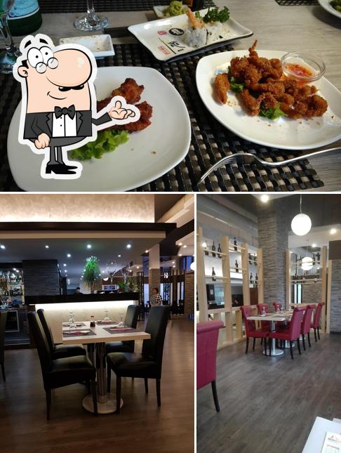 Questa è la immagine che presenta la interni e cibo di Mizuki Fusion Restaurant