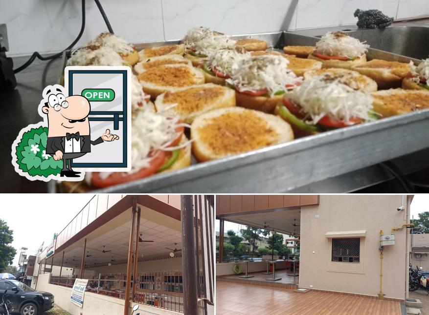 This is the picture depicting exterior and food at Premvati Swaminarayan Vegetarian