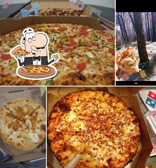 Pick pizza at Domino's Pizza