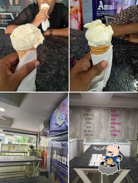 The image of food and interior at Sri Muthappan's Amul Ice Cream Parlour