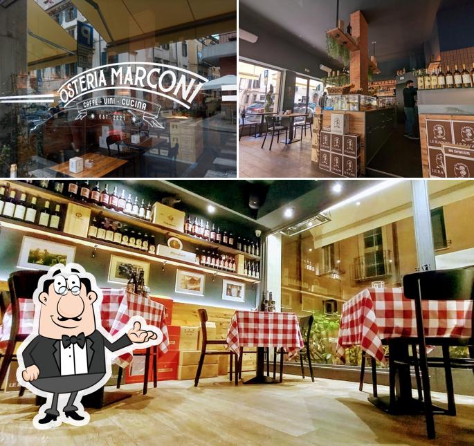 Gli interni di Osteria Marconi