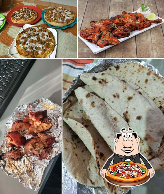Try out pizza at Roti Boti