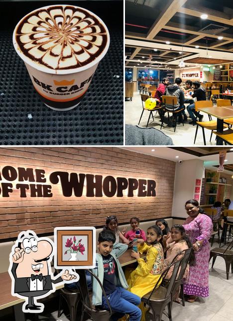 The photo of Burger King’s interior and beverage The photo of Burger King’s interior and beverage