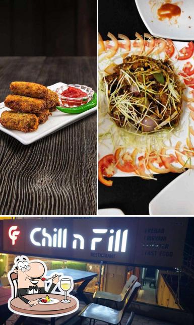 This is the image depicting food and interior at Chill N Fill