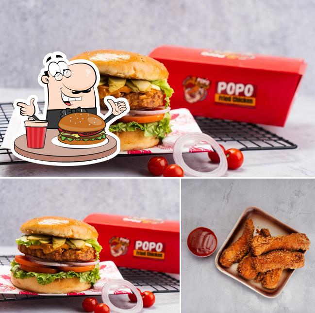 Get a burger at Popo Fried Chicken
