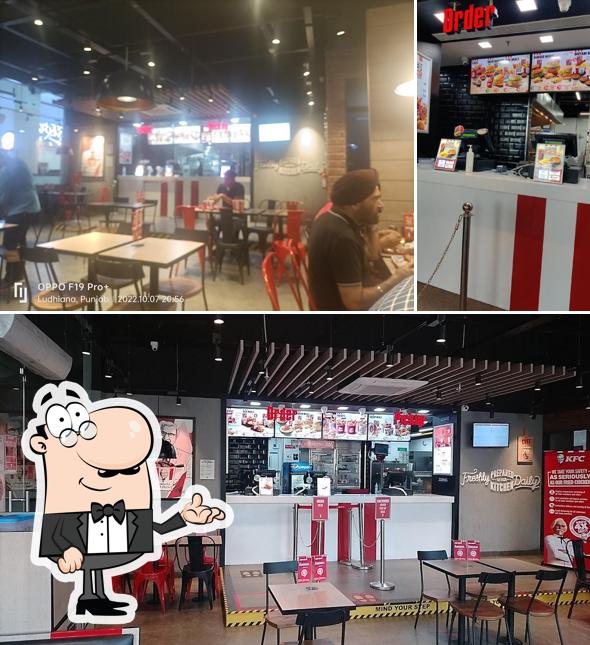 Take a seat at one of the tables at KFC