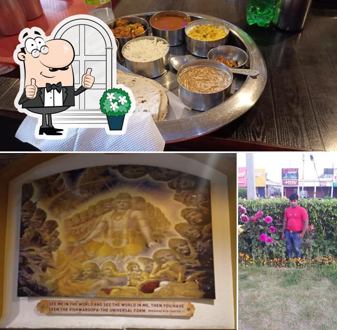 Take a look at the photo displaying exterior and food at Bhaj Govindam