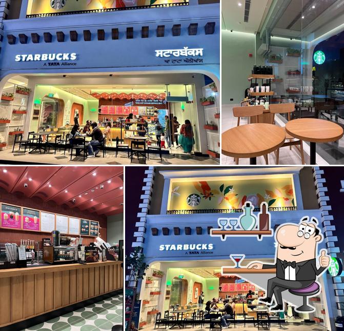The interior of Starbucks