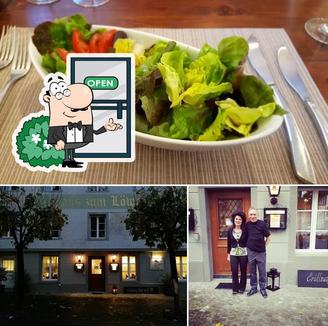 Tra le diverse cose da Haus zum Löwen si possono trovare la esterno e cibo